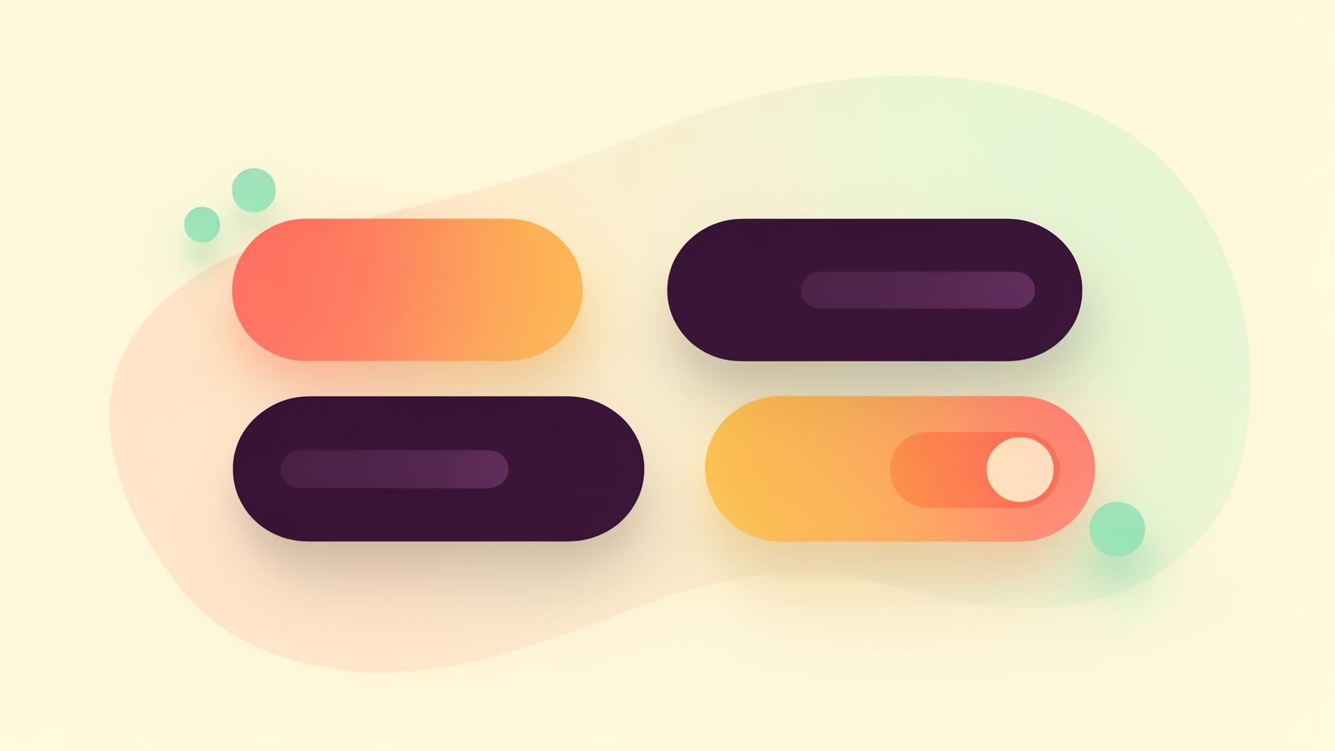 Abstract product mockup with rounded learning cards